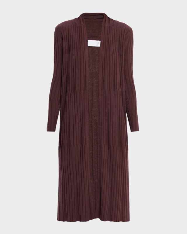 Cashmere Variegated Rib Long Cardigan